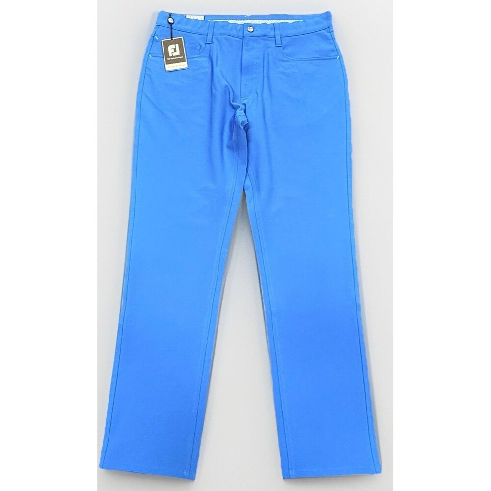 2–NEW FootJoy FJ Men’s 34X32 Athletic Fit Performance Pants Cobalt & Ice Blue - Picture 2 of 16